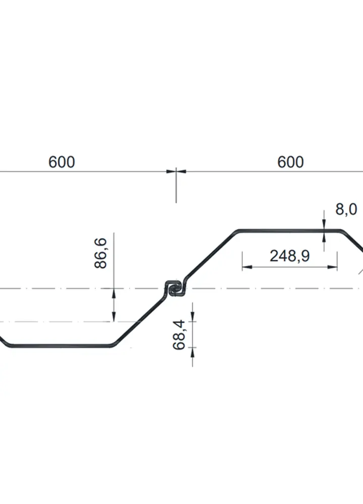 Palplanche métallique TKL 602A Palplanche simple | 1,00 | S270