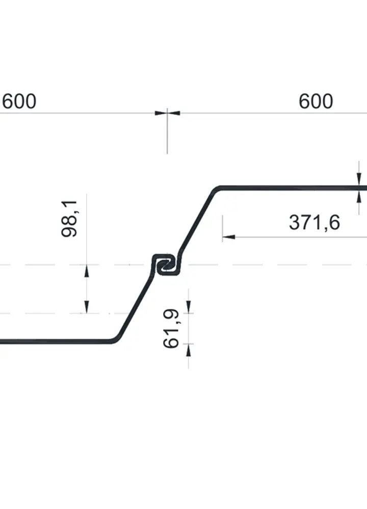 Palplanche métallique TKL 603 Palplanche simple | 23,50 | S270