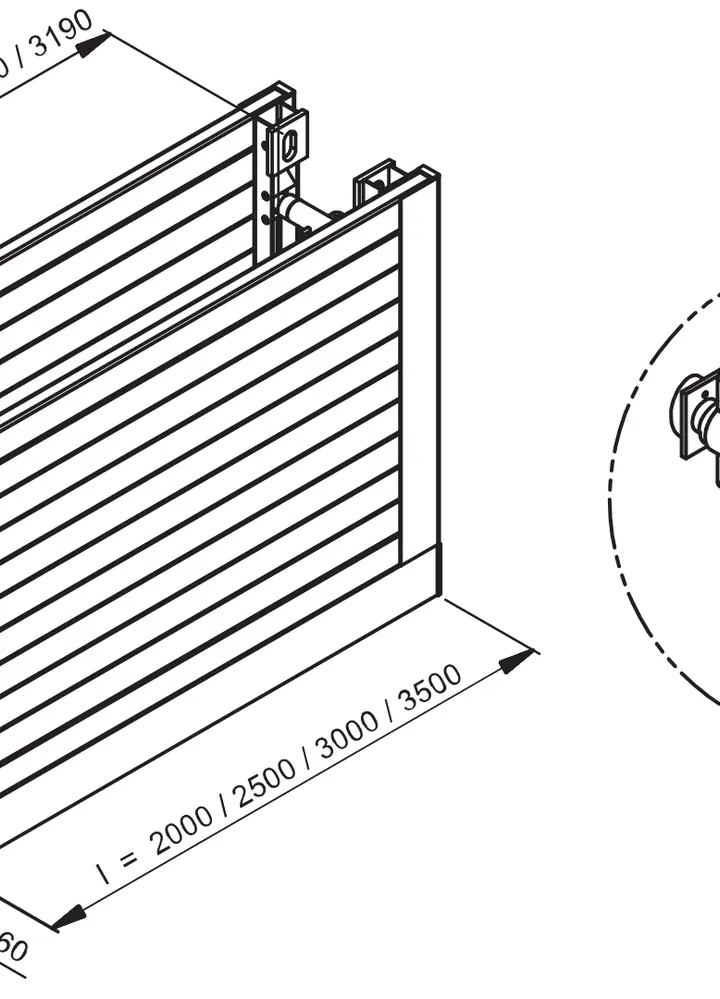 KRINGS KVL l=2.50 m x h=1.50 m (SP 70x1280) base box 