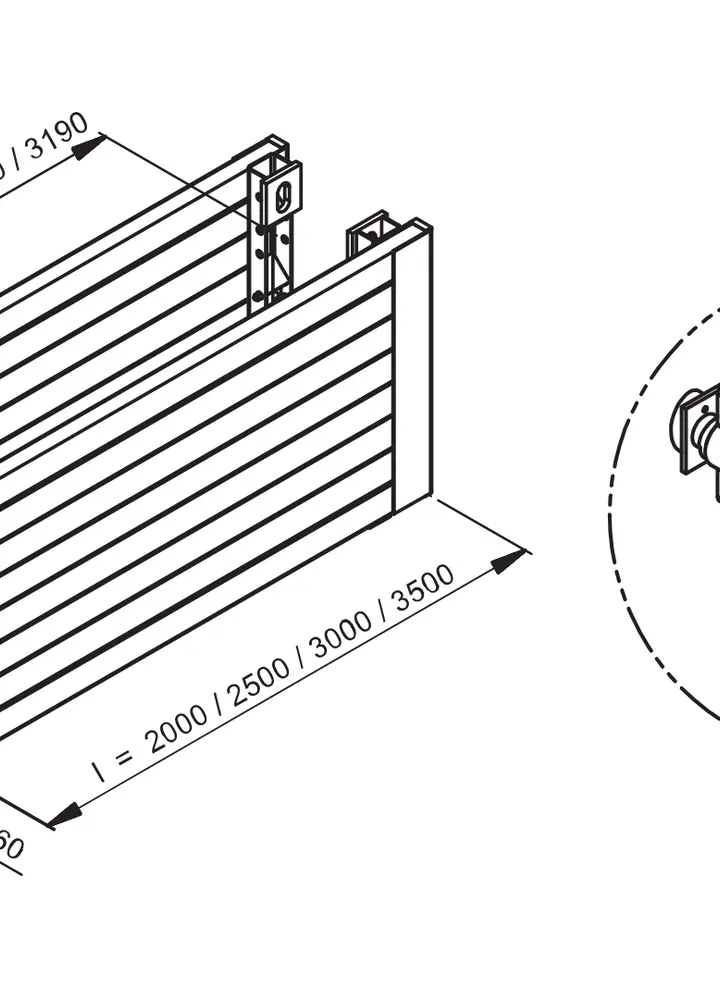 KRINGS KVL l=2.50 m x h=0.50 m (SP 70x1280) top box 