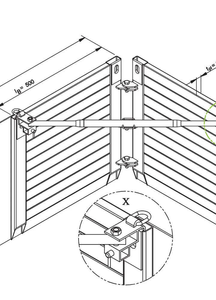 Angle de blindage KRINGS UVP l=0,50 m x h=1,50 m 