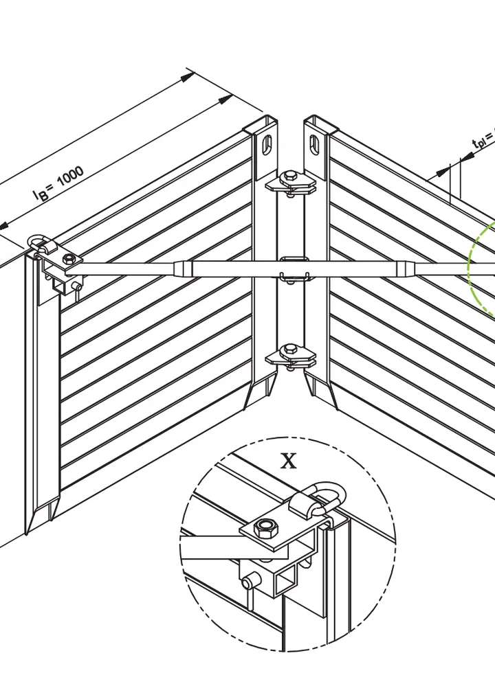 Angle de blindage KRINGS UVP l=1,00 m x h=2,00 m 