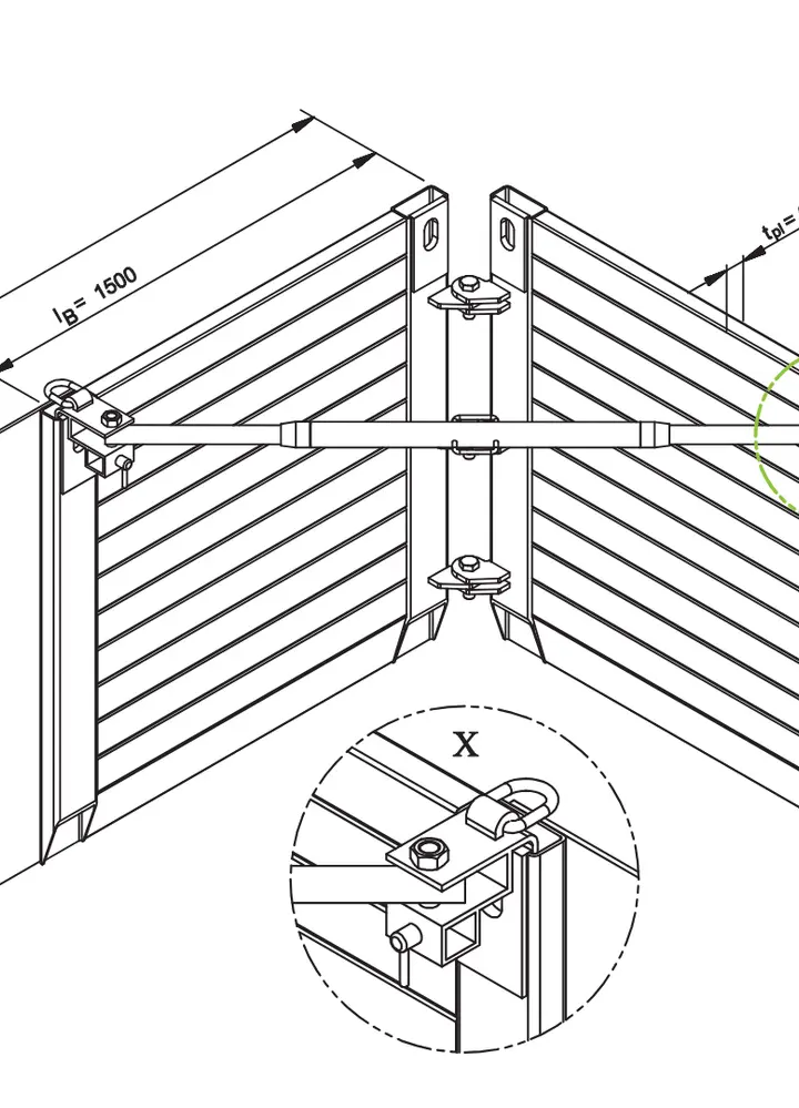 Angle de blindage KRINGS UVP l=1,50 m x h=2,00 m 