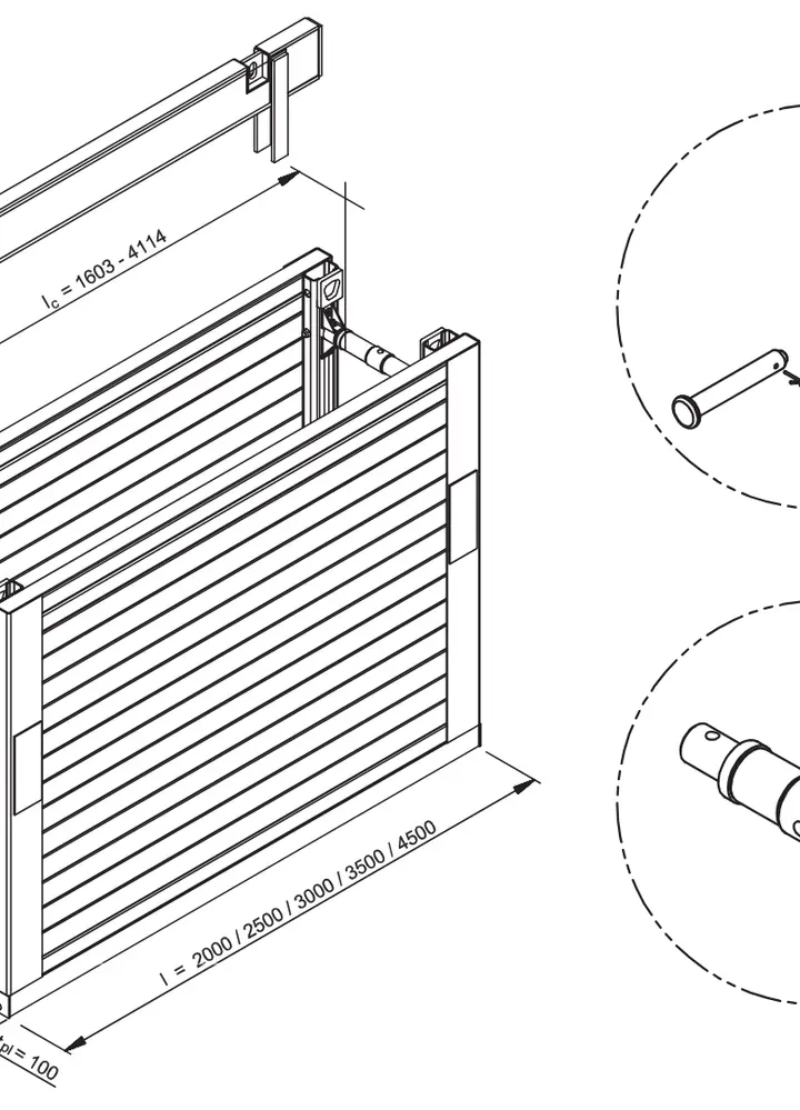 KRINGS KS 100 l=2.50 m x h=2.60 m (SP 98x700) base box 