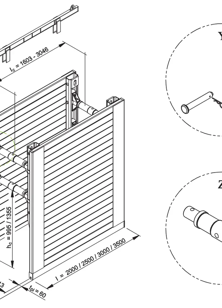 KRINGS KS 60 l=2.50 m x h=2.40 m (SP 98x550) base box 