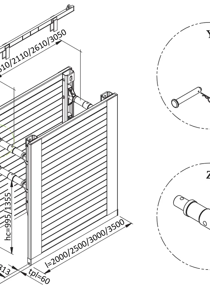 KRINGS KS 60 L=2,00 m x H=2,00 m (SP 98x700) Grundbox 