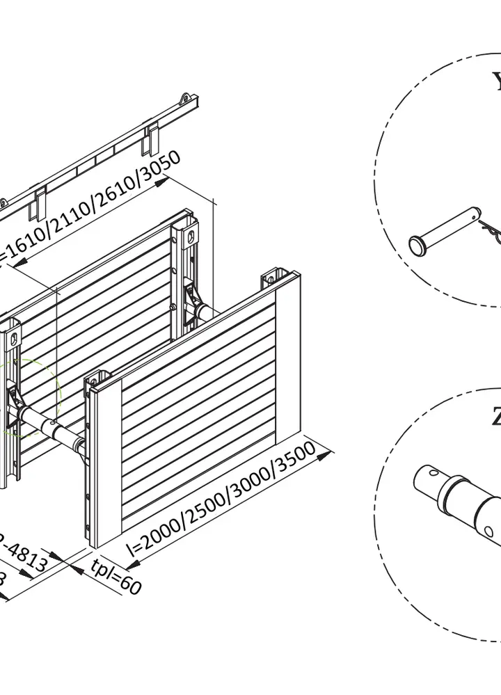 KRINGS KS 60 L=2,00 m x H=1,30 m (SP 98x550) Aufsatzbox 