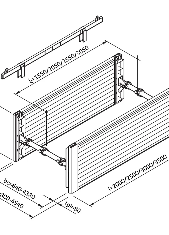 E+S LBR L=3,00 m x H=0,96 m Aufsatzbox 